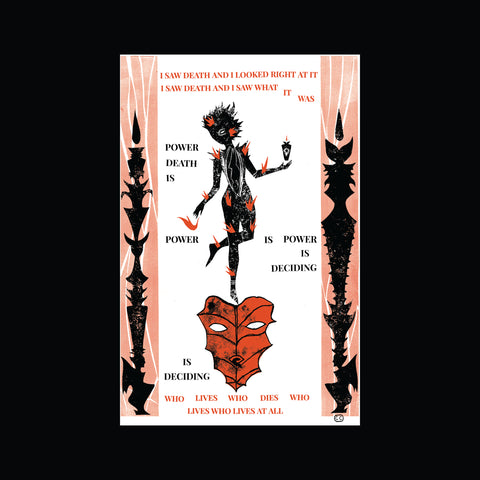 "POWER IS DECIDING" Poster by Cecilia Caldiera, with poem by LA Warman
