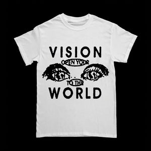 "Open Your Eyes to the World" T-shirt by Jen Shear